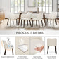 Upholstered Dining Chairs Pair Beige Fabric Wood Legs