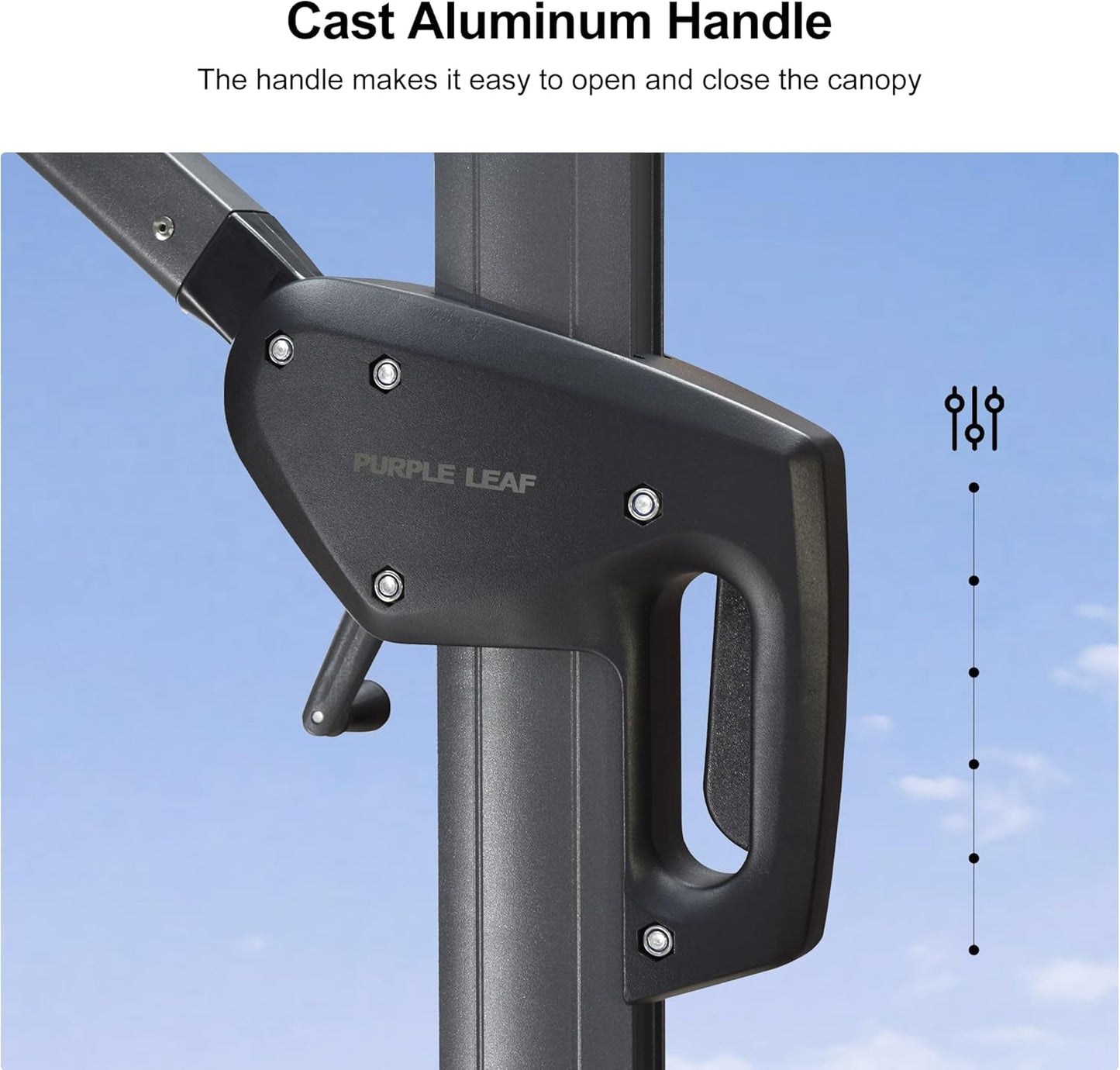 Cantilever Umbrella 10 Feet Round Graphite Rotating