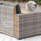Modern 9 Piece Outdoor Wicker Sectional Sofa Set