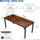 Brown 71 Inch Industrial Dining Table Solid Frame Construction
