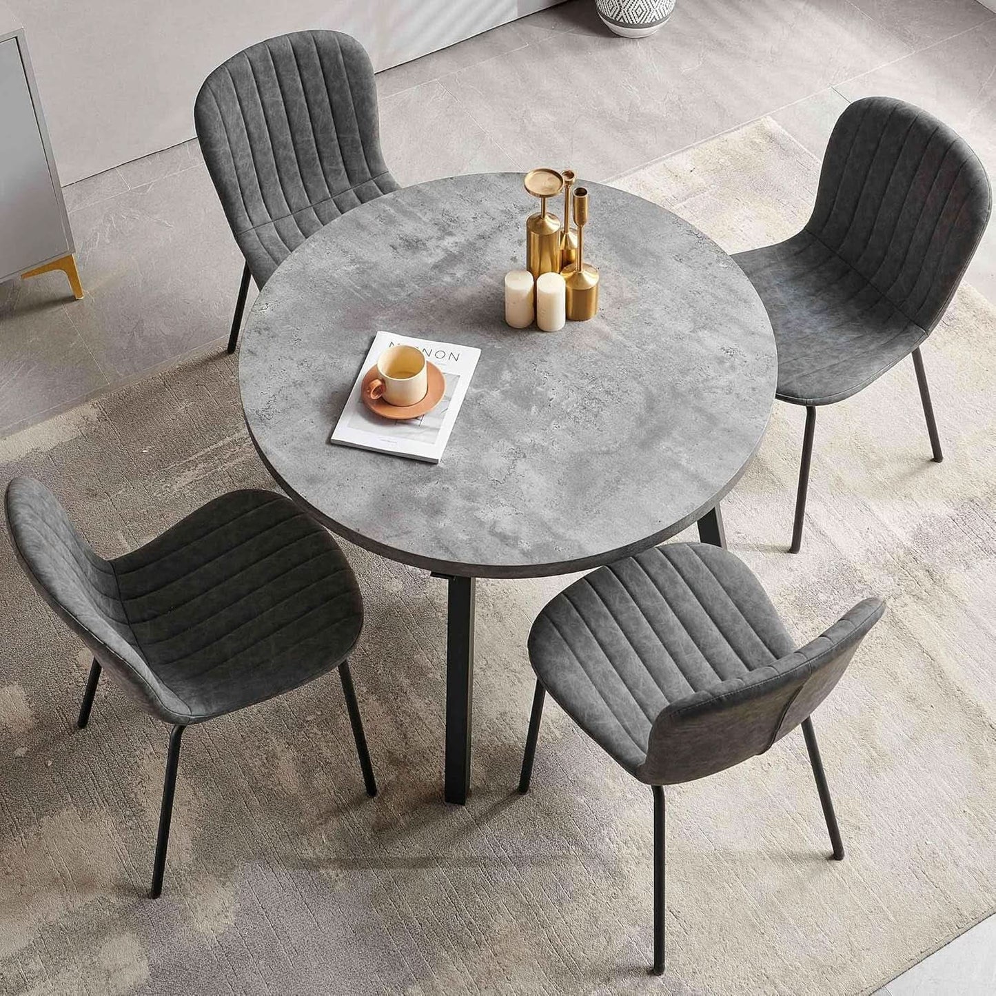 Grey Mid Century Upholstered Dining Chairs Collection