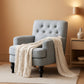 Sapphire Blue Upholstered Club Chair Lumbar Pillow