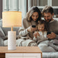 White Ceramic Table Lamps Gleaming Dimmable Twenty Inch Tall