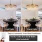20-Inch Gold Round Crystal Chandelier Ceiling Light