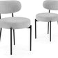 CharcoalGrey Boucle Dining Chair Set Midcentury Backrest