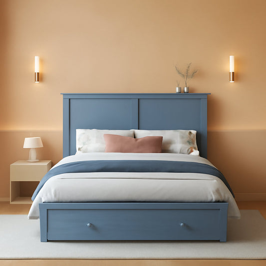 Queen Murphy Bed Cabinet With USB Storage Drawer With USB Charging-0