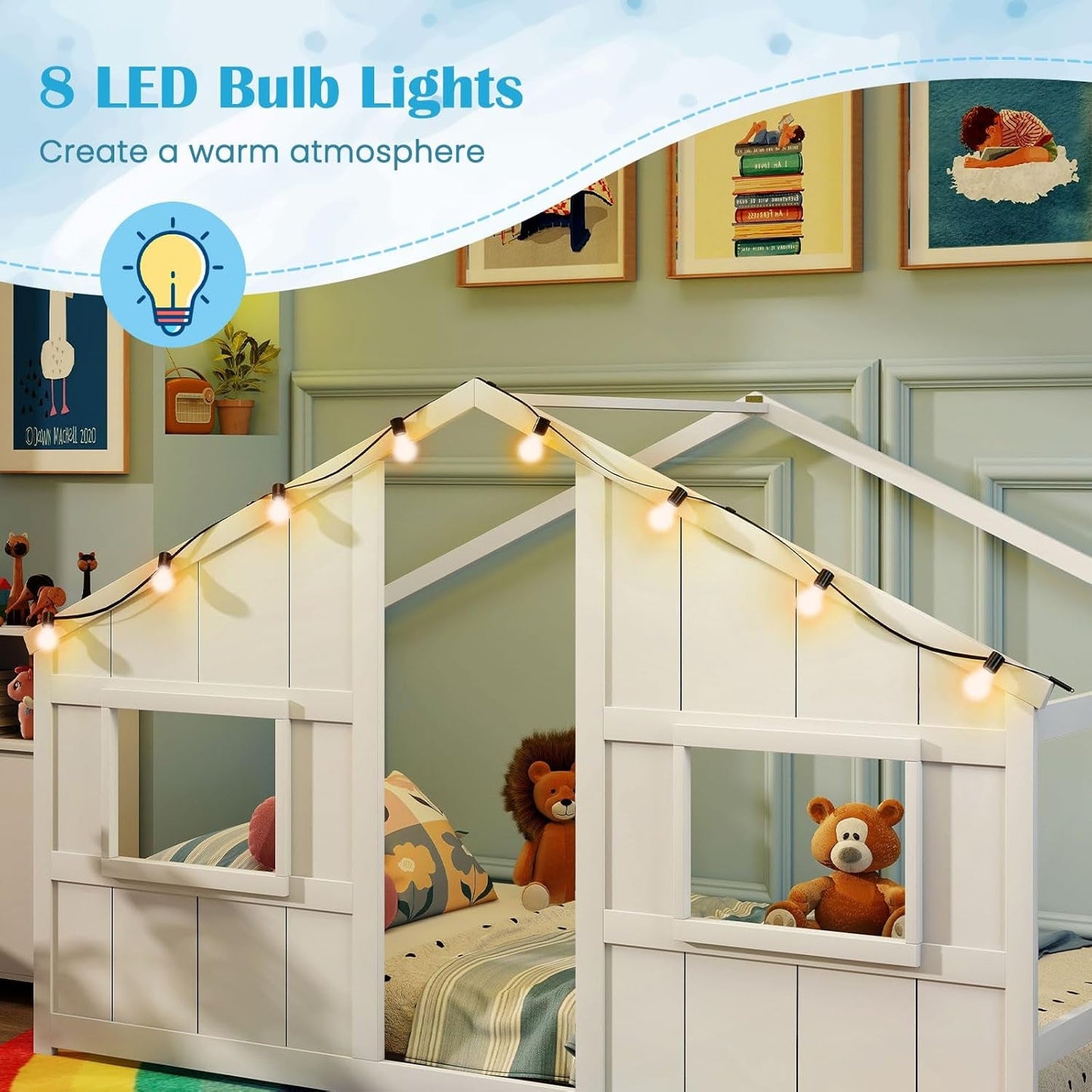 Montessori Twin House Bed With Ambient Illumination