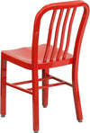 Commercial Grade Red Metal Indoor Outdoor Chair For Dining