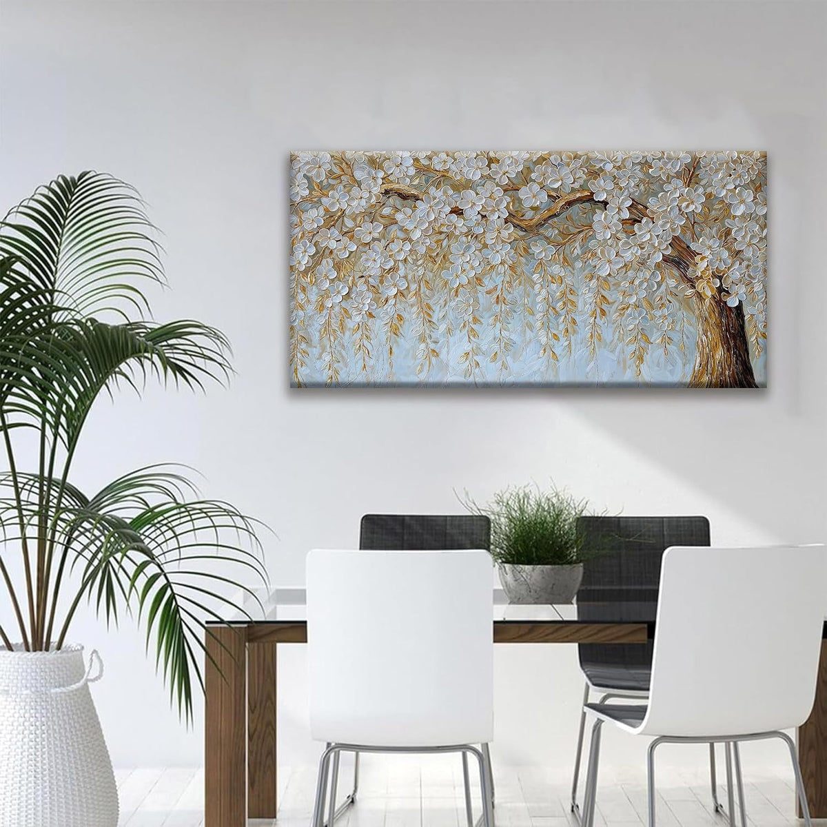 Luxurious Ivory Textured Canvas Wall Art 29x58Inches