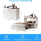 White Contemporary Murphy Bed With USB Double Drawers-2
