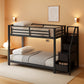 Black Twin Over Twin Metal Bunk Bed Storage Drawers