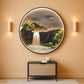 Illuminated Mountain Waterfall Wall Art 30x30 Inch