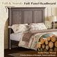 Solid Pine King Platform Bed Frame 65.2In Headboard