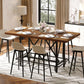 Six Person Industrial Grade Rustic Brown Dining Table