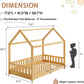 Twin Size Natural Wood Playhouse Style Bed Guardrails