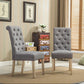 Gray Solid Wood Tufted Parsons Dining Chair Set Of 2