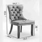 Tufted Velvet Dining Chairs Set of 4 Blue With Nailhead Back