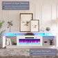White 36-Inch Electric Fireplace TV Stand With 70-Inch LED Entertainment Center