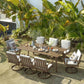 Nine Piece Outdoor Patio Dining Set with Swivel Chairs