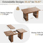 Extendable Rectangular Dining Table 55 Inches Walnut