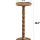 9.4 Inch Round Rubberwood End Table Brown Textured Finish