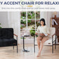 Beige Upholstered Decorative Chair With Metal Frame
