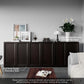 Dark Brown Adjustable Shelves Sideboard Buffet Cabinet
