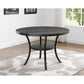 Tan Fabric Nailhead Dining Set 5 Piece Round Table