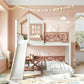 Twin Over Full Bunk Bed Playhouse With Slide Loft Storage