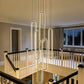 Six Ring LED Dimmable Black Chandelier Ceiling Light