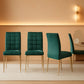 Forest Green Velvet Upholstered Dining Chairs Goldtone