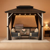 8x10 Outdoor Gazebo Grey Aluminum Hardtop Weatherproof