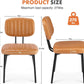 Mid Century Dining Chairs 6 Upholstered Brown Faux Leather