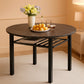 Forty Inch Round Dining Table With Storage Shelf Gray
