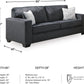 Queen Sleeper Sofa Dark Gray Upholstered ChenilleWeave-2