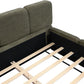 Queen Size Emerald Green Boucle Platform Bed Upholstered