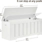 ExtraLarge Storage Chest White Wood Bench Hinges Durable