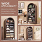 Tall Arched Brown Finish Bookcase With Adjustable Shelves