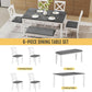 White Slate Grey Solid Wood Contemporary Dining Table Six Seater