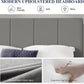 King Size Grey Velvet Upholstered Platform Bed Frame