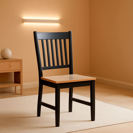 Wooden Dining Chairs Set of Four Black Farmhouse Armless