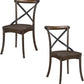 High Quality XBack Dining Chairs Two Dark Oak Finish