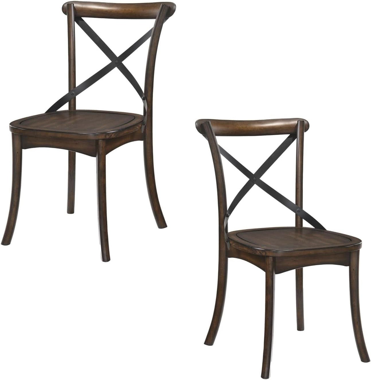 High Quality XBack Dining Chairs Two Dark Oak Finish