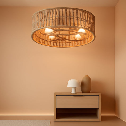 Bohemian Luminous Caged Ceiling Flush Mounted Fans