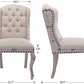 Cream Upholstered Dining Chairs With Diamond Tufted