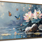 Elegant Floral Lotus Canvas Wall Art 40x20 Framed Canvas