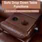 Brown Fullgrain Leather Powered Recliner Sofa Unit