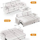 81 Inch Transformable Chenille Sleeper Sectional Sofa-2