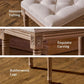 Beige Ottoman Stool 18.5 Inches Elegant Contemporary