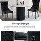Black Velvet Tufted Dining Chairs With Nailhead Trim Set of 2